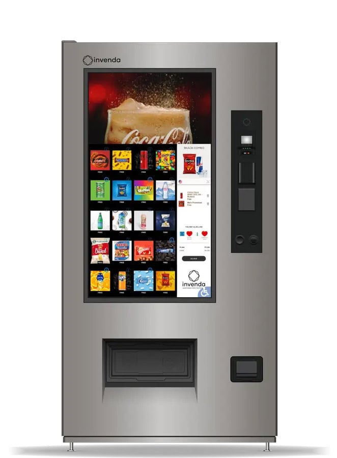 Invenda Vending Machine: Indoor Vending Machine with Ad and Selection Menu on Touch Screen